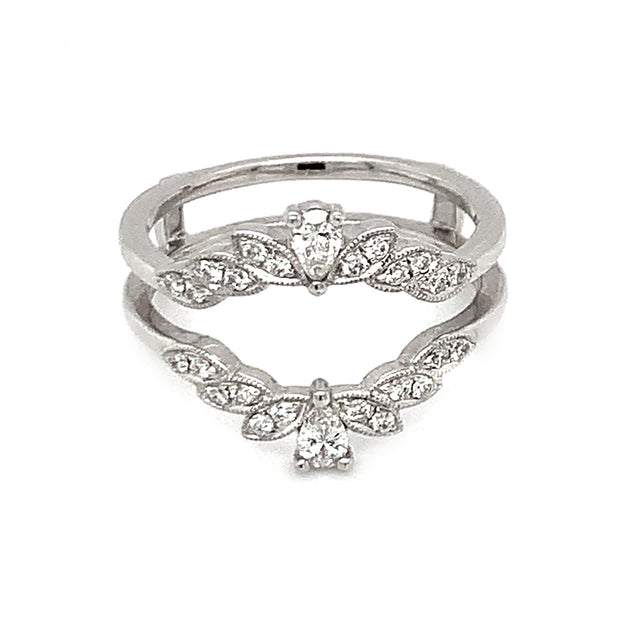 White Gold & Diamond Marquise Ring Enhancer