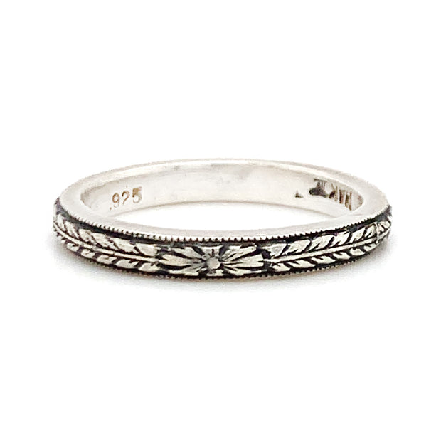 Sterling Silver Textured Band - "Wheat"