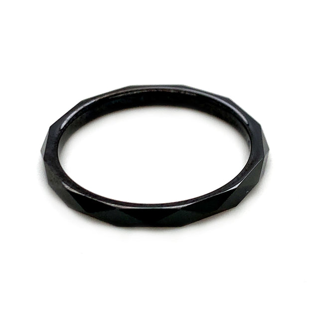 Black Ceramic Ring - "Davina"