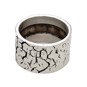Sterling Silver Band with Oxidization Detail - "Faultline"
