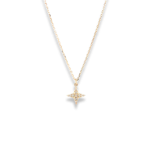 Yellow Gold & Diamond Necklace - "North Star"