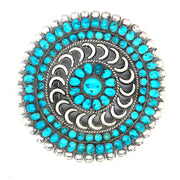 Navajo Old Pawn Sterling Silver & Turquoise Convertible Pin [113]