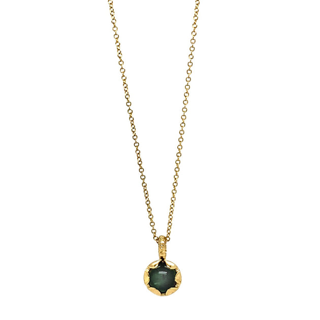 Blueberry lock detailing gold plated layered chain necklace