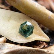 octagonal desaturated ivy green loose Montana sapphire Photo 1