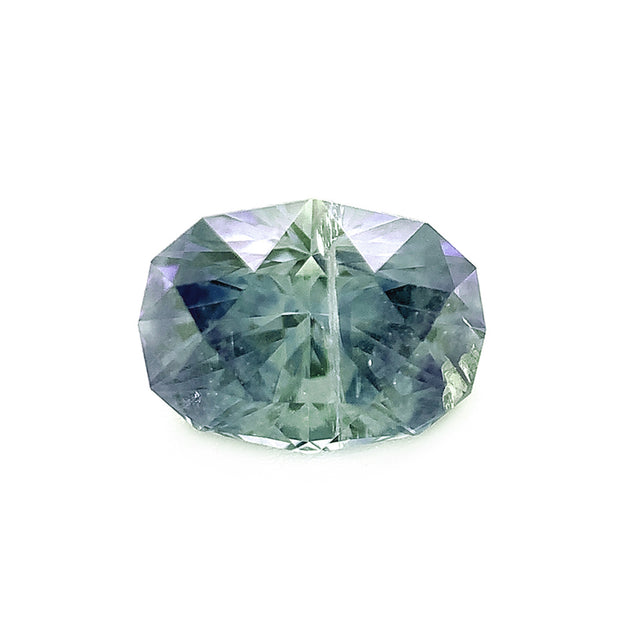 Fancy-cut oval geometric grey blue green loose Montana sapphire