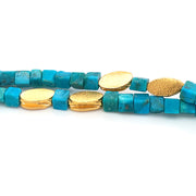 Turquoise & Gold Vermeil Necklace - "Miss Bahama"