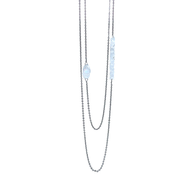 Stainless Steel Gilson Opal Continuous Necklace - "Mint"
