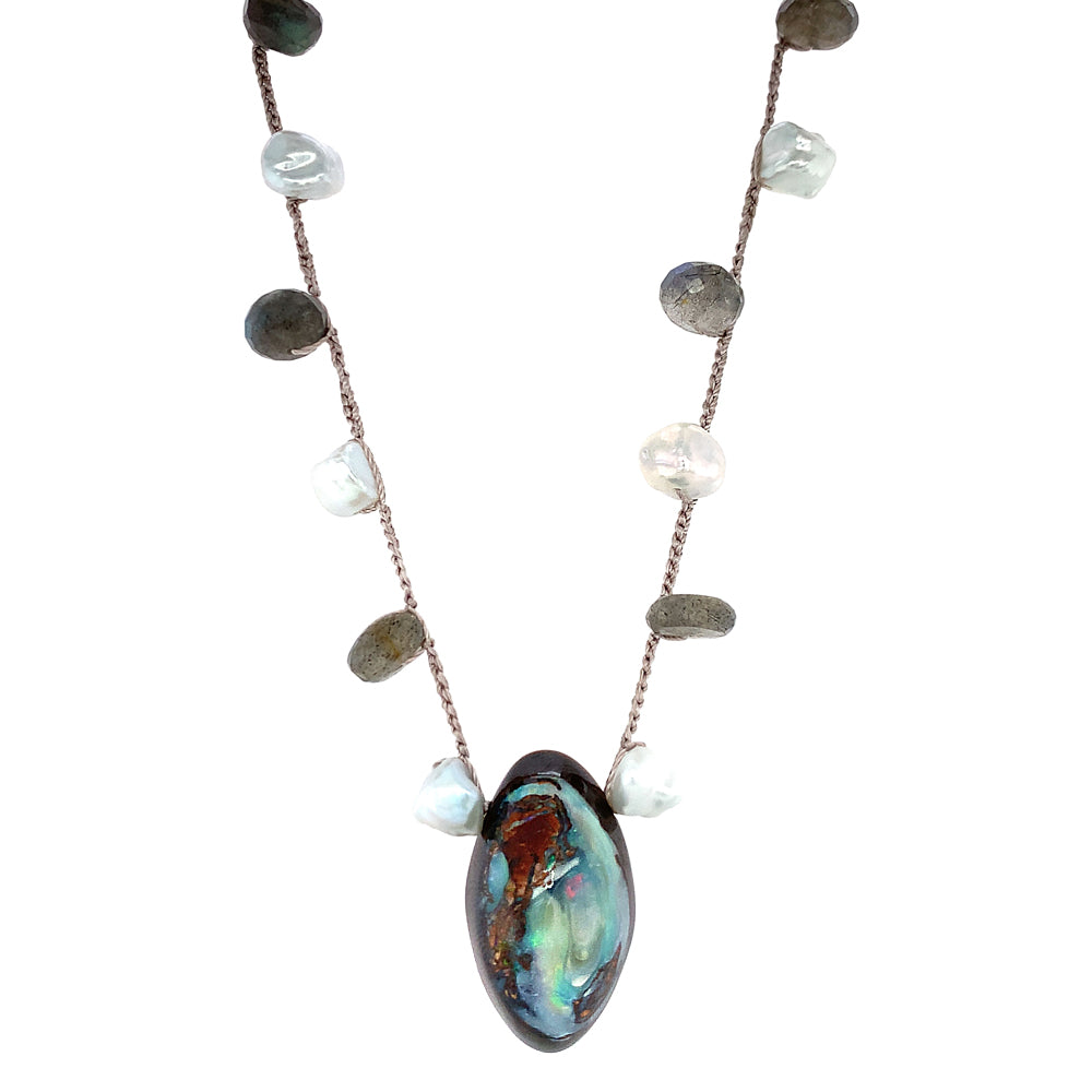 アクセサリー ore Koroit Opal, Labradorite, & Pearl Necklace - 