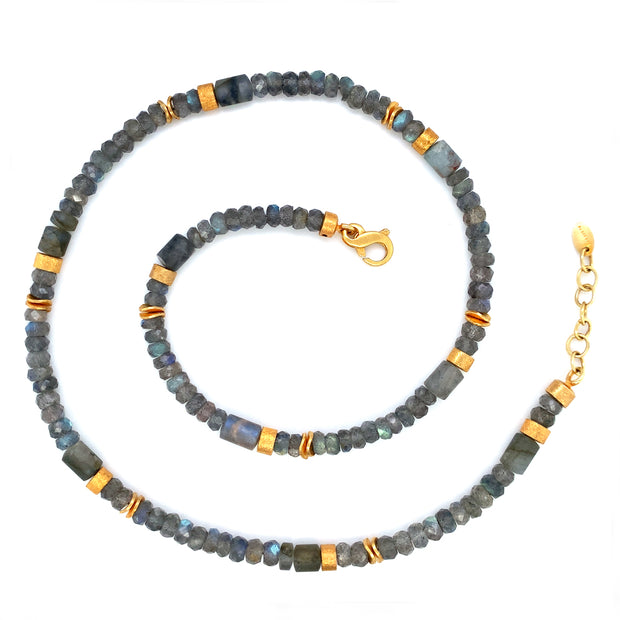 Labradorite & 24K Gold Vermeil Beaded Necklace