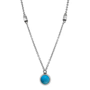 Sterling Silver Turquoise Necklace - "Sky Drop"