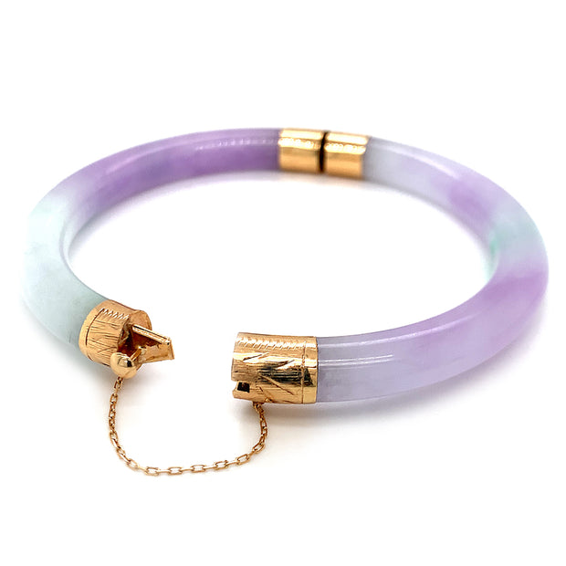 Estate Yellow Gold & Lavender Jadeite Bracelet - "Serendipity"