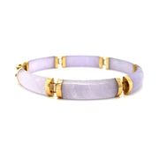 Estate Yellow Gold & Lavender Jadeite Link Bracelet - "Tranquility"