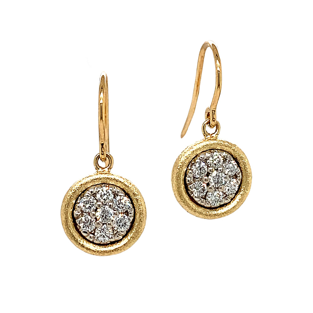 Yellow Gold Diamond Dangle Earrings