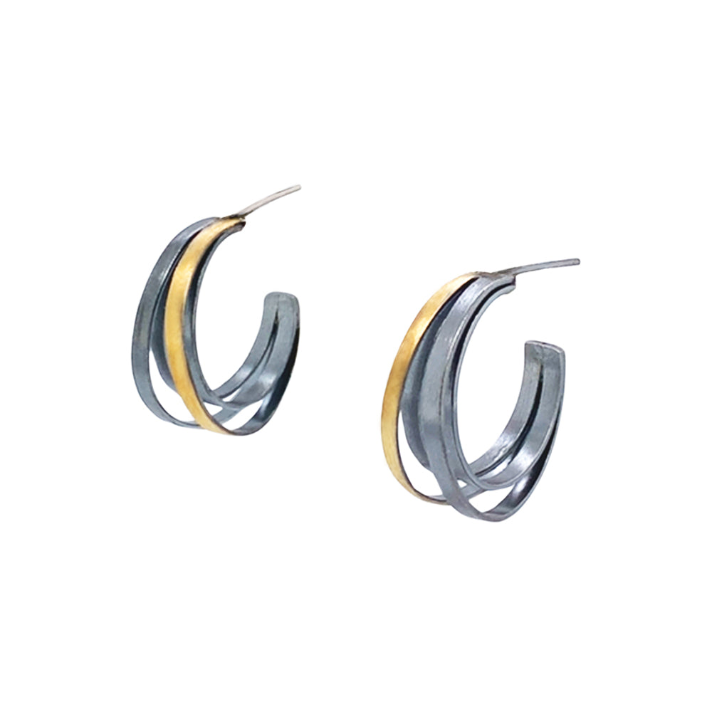 Gold Vermeil Sterling Silver Hoop Earrings 