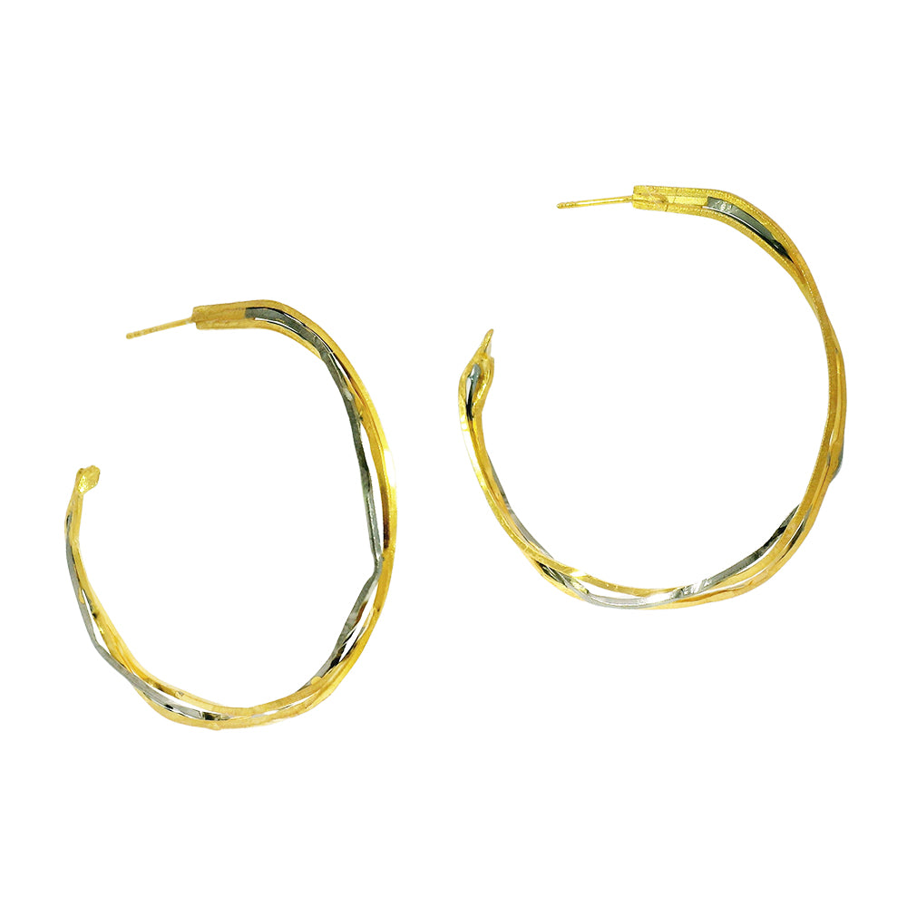 Sterling Silver Gold Vermeil Hoop Earrings 