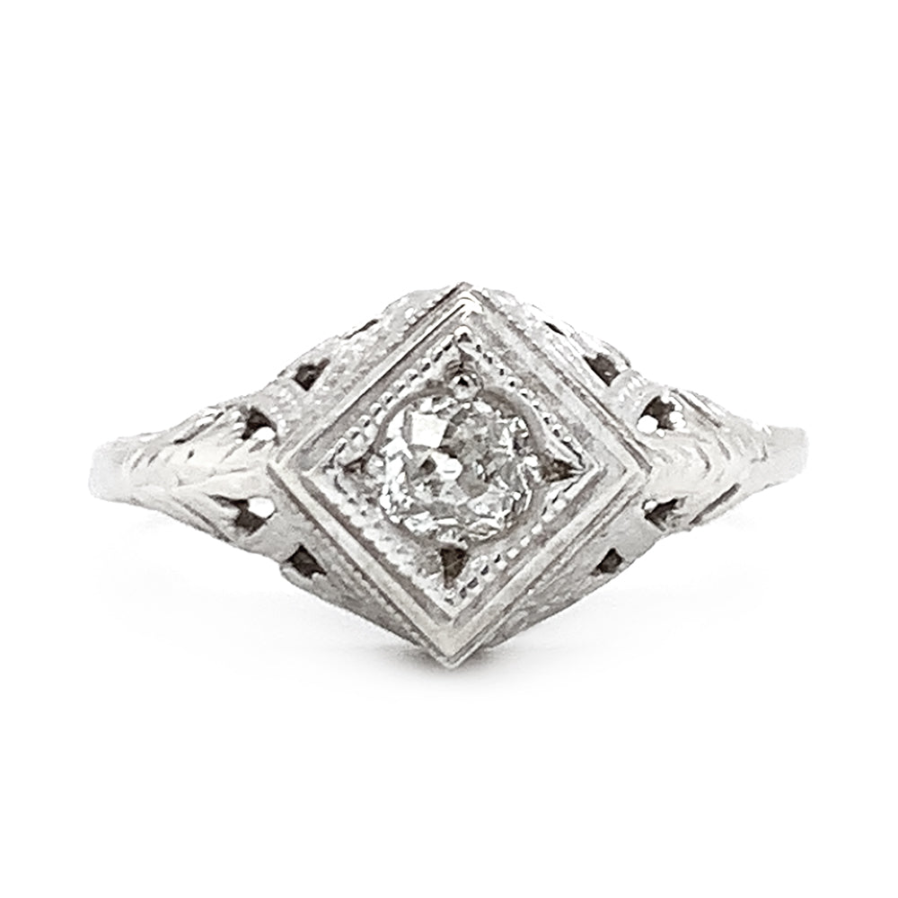 Vintage Inspired Diamond Filigree Ring by Hugo Kohl | Alara