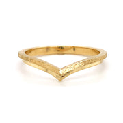 Yellow Gold Textured Nesting/Contour Band - "Stepped"