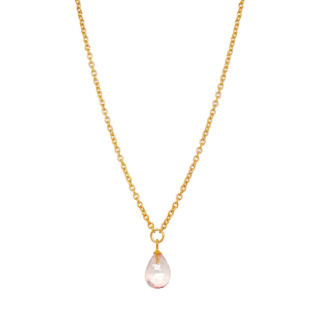 24K Gold Vermeil and Rose Quartz Necklace