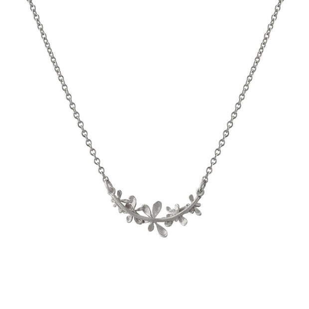 Sterling Silver Floral Necklace - "Sprouting Rosette"