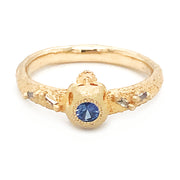 Montana Sapphire and Diamond Yellow Gold Ring - "Lost Treasure"