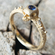 Montana Sapphire and Diamond Yellow Gold Ring - "Lost Treasure"