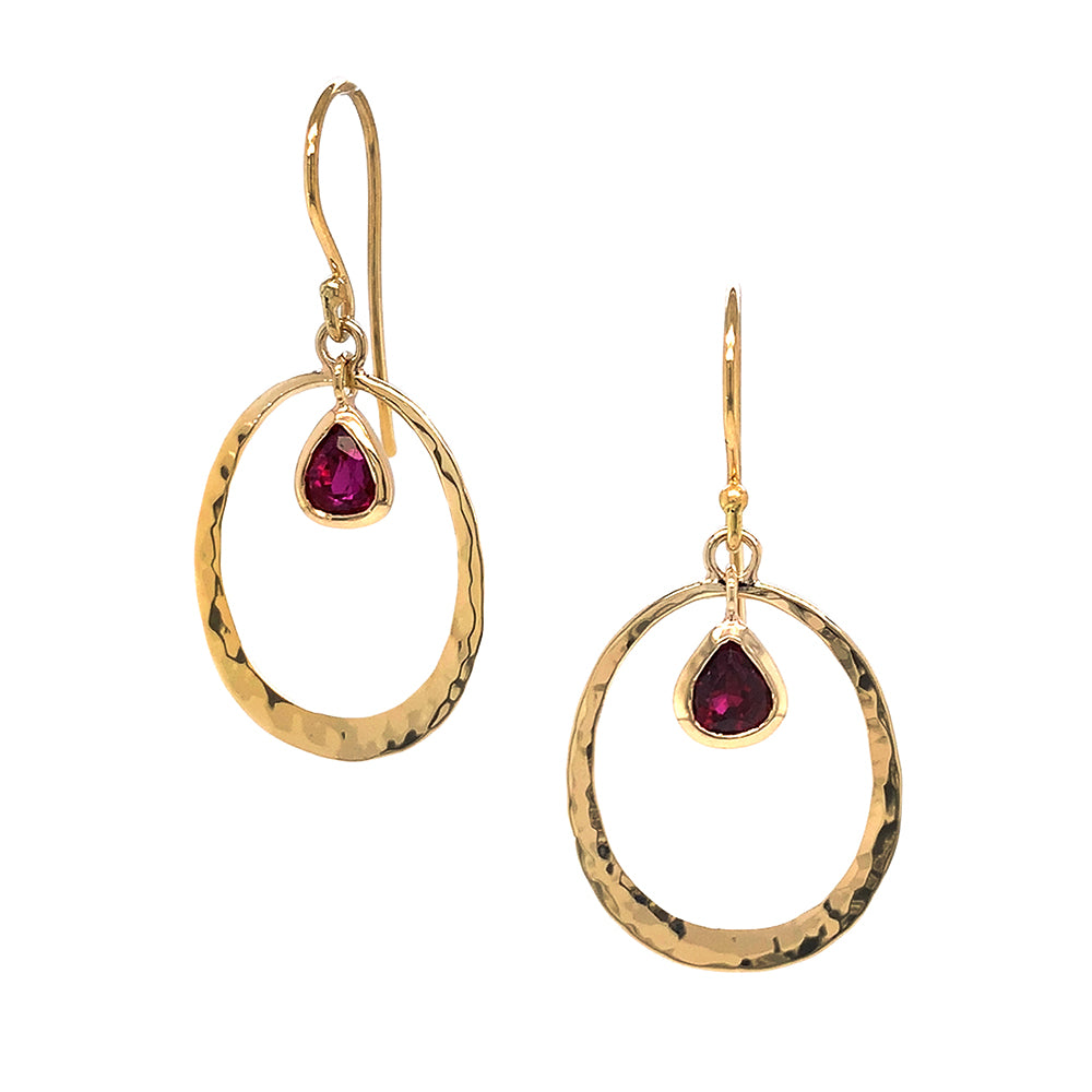 Ruby Yellow Gold Earrings 