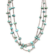 Estate Olive Shell Heishi and Turquoise Necklace