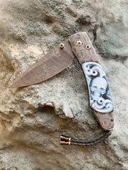 Damascus Steel and Agate Knife - "Belfry"