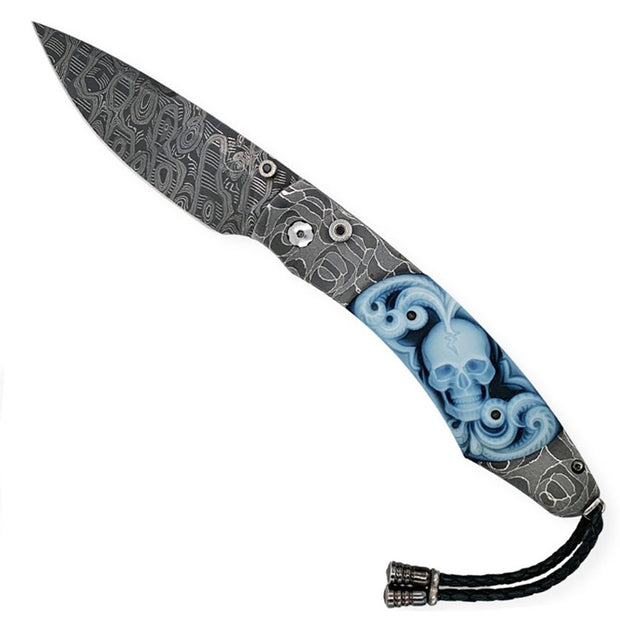 Damascus Steel and Agate Knife - "Belfry"