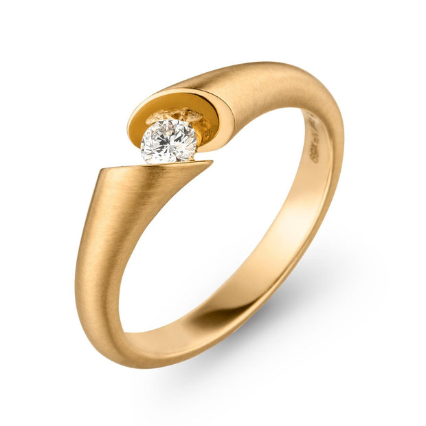 Yellow Gold and Diamond Solitaire Ring - "CALLA"