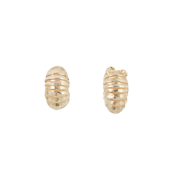 Yellow Gold Stud Earrings - "Roly Poly"