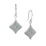 Sterling Silver & Aquamarine Earrings - "Blue Night"