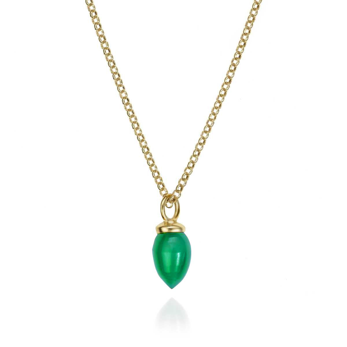 Gold Vermeil Green Onyx Necklace - 
