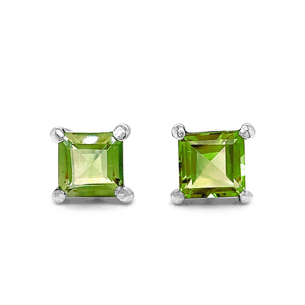 Sterling Silver Peridot Studs-