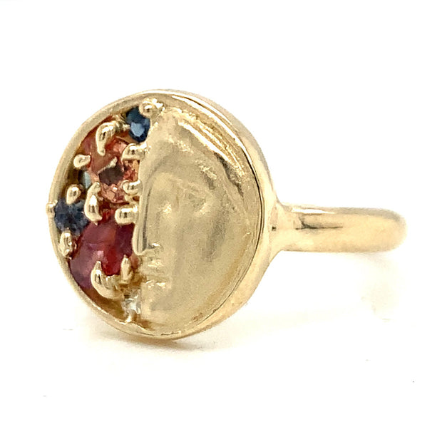 One-of-a-Kind Sapphire & Yellow Gold Ring - "Gold of Memories"