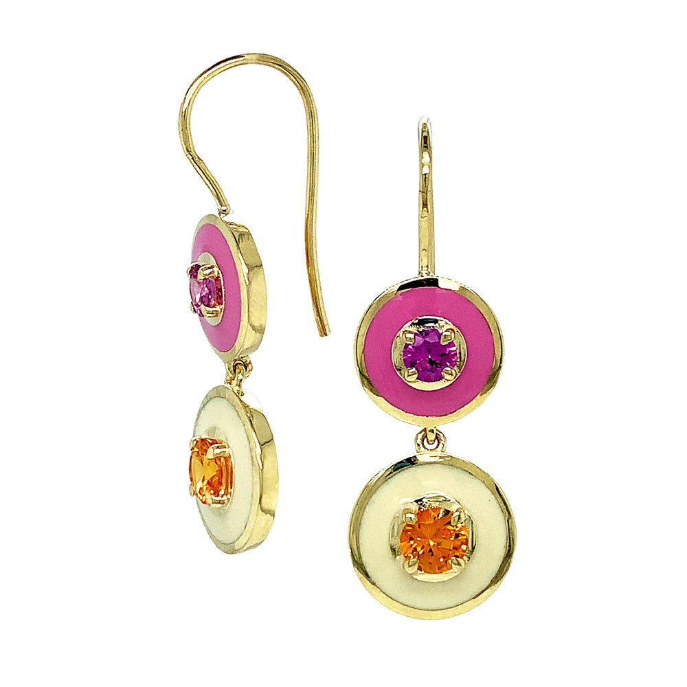 Custom Enamel Earrings Custom Montana Sapphire And Enamel