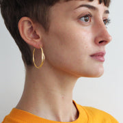 Gold Vermeil Hoop Earrings - "Fine Twist"