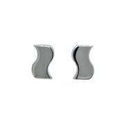 Polished Wave Stainless Steel Stud Earrings
