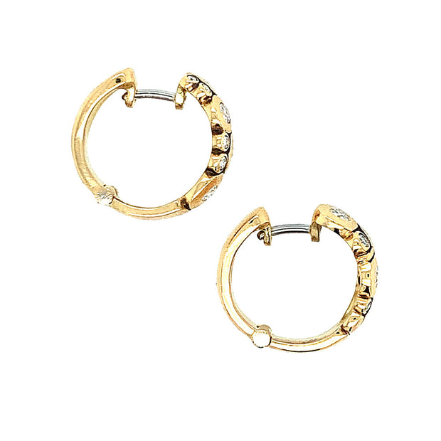 Gold & Diamond Huggie Earrings - "Candy"