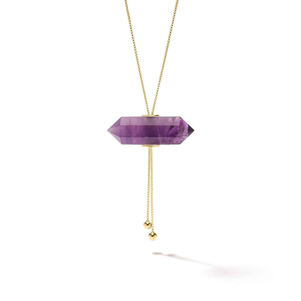 Amethyst Double Point Gliding Necklace