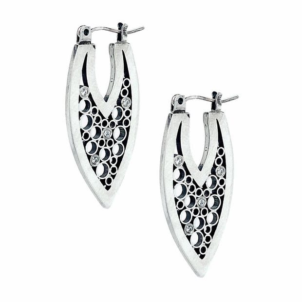 Diamond Pointed Hoop "Luz" Earrings