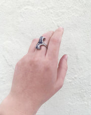 Diamond Ring with Plique-à-Jour Enamel - "Bedazzled"