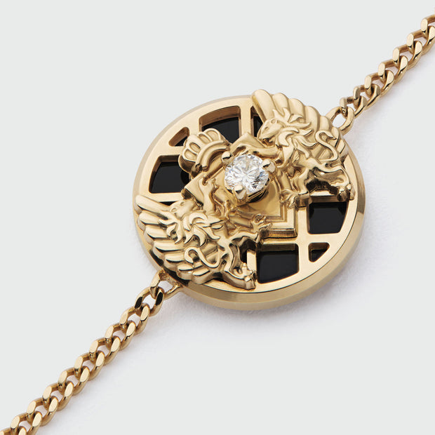 Balmain 18K Yellow Gold Emblem Chain Bracelet