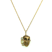 Yellow Gold Sapphire Necklace - "Mirrors & Masks"