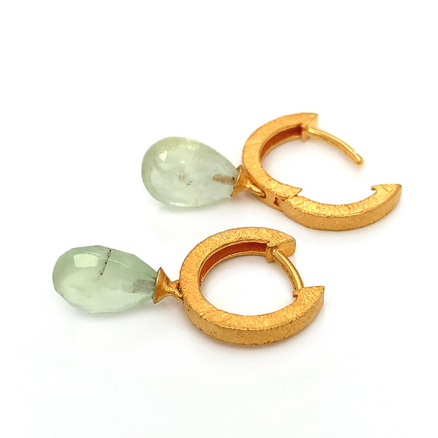 Gold Vermeil and Prehnite Earrings - "Unconditional Love"