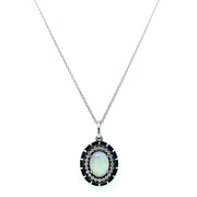 Opal Cabochon, Diamond, & Enamel Necklace - "Rock Candy Daydream"