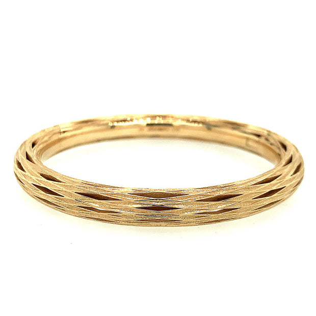 Diamond and Yellow Gold Bangle Bracelet - "Orb New Reeds"
