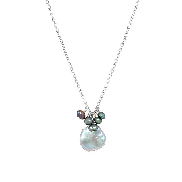 Sterling Silver Cornflake Pearl Necklace