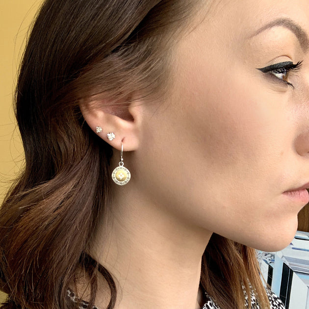 Rene Escobar: Small Gold Celine Earrings