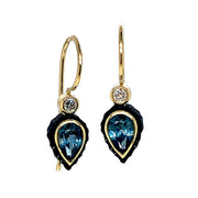 Montana Sapphire & Diamond Drop Earrings - "Chroma Pear"